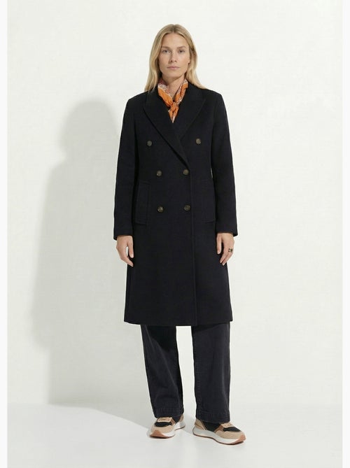 Manteau long drap de laine col tailleur - Afibel - Kiabi