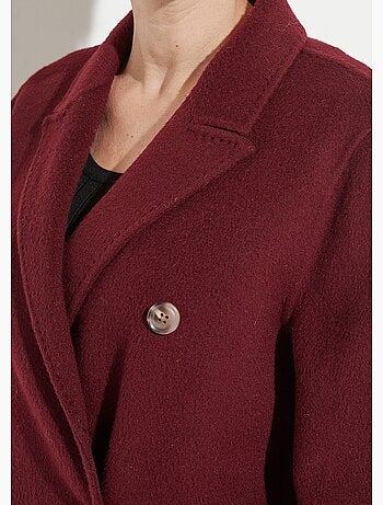 Manteau long drap de laine col tailleur - Afibel