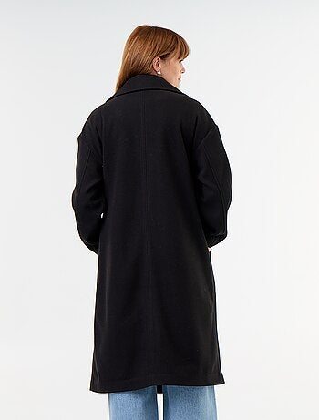 Manteau long effet lainage à col tailleur