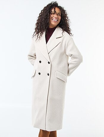 Manteau long en faux lainage