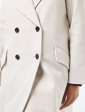 Manteau long en faux lainage