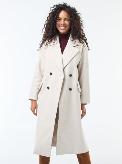Manteau long en faux lainage - Kiabi