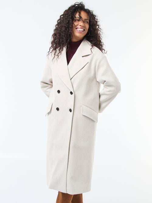 Manteau long en faux lainage - Kiabi