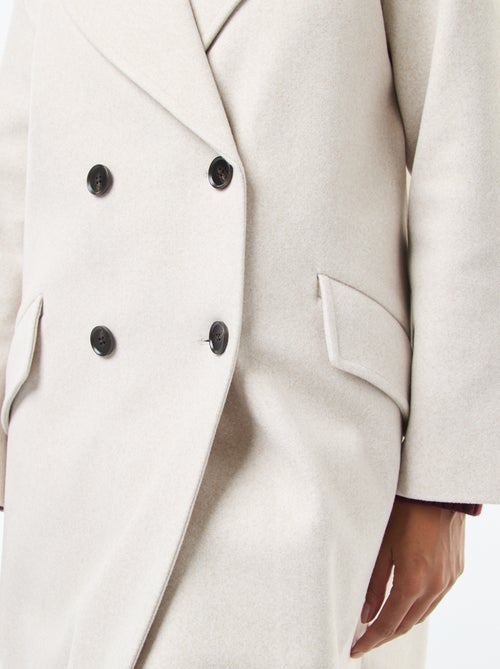 Manteau long en faux lainage - Kiabi