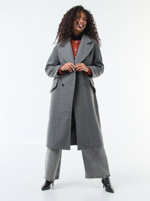 Manteau long en faux lainage - Kiabi