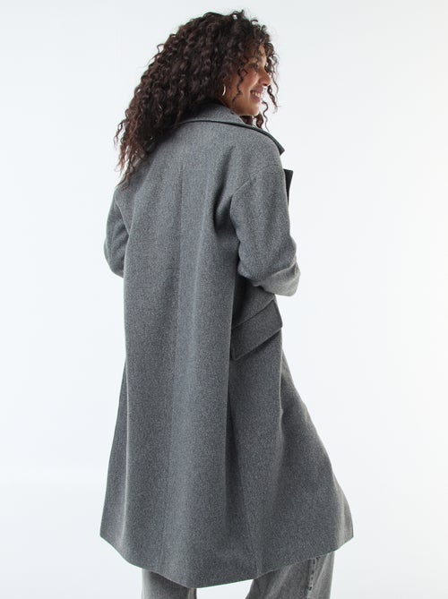 Manteau long en faux lainage - Kiabi