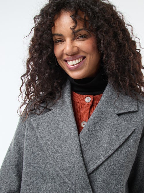 Manteau long en faux lainage - Kiabi