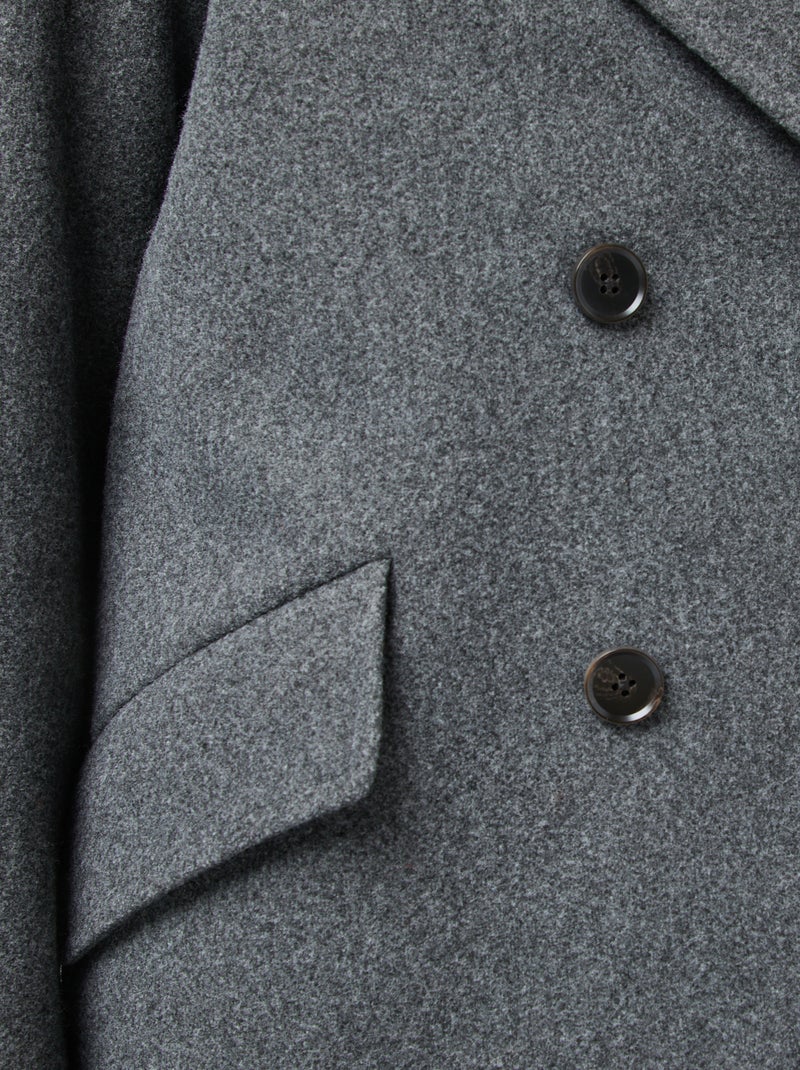 Manteau long en faux lainage Gris - Kiabi
