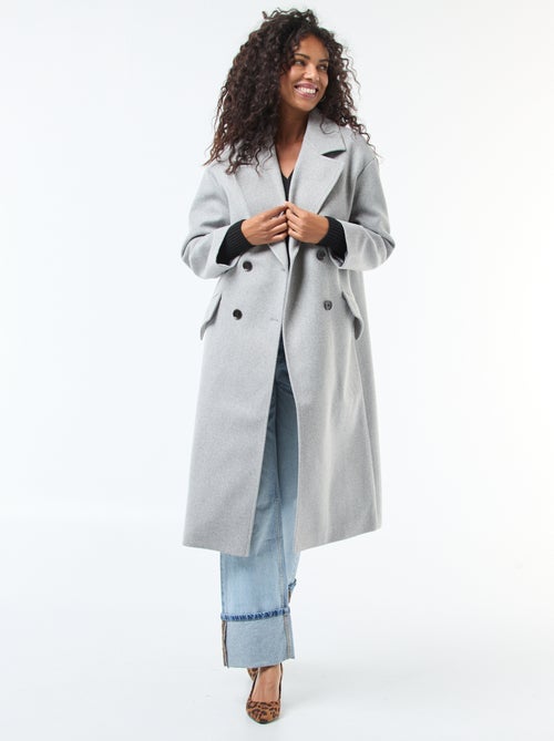 Manteau long en faux lainage - Kiabi