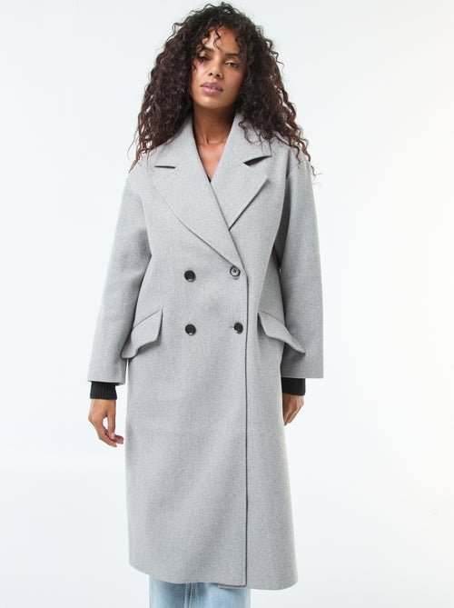 Manteau long en faux lainage - Kiabi