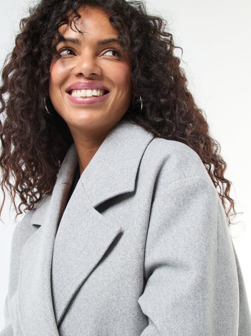 Manteau long en faux lainage - Kiabi