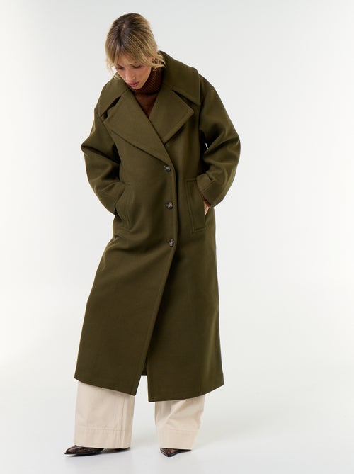 Manteau long en faux lainage - Kiabi Manteau long en faux lainage - Kiabi