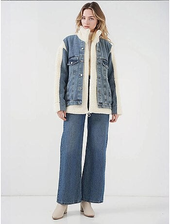 Manteau long en jean pelucheux bdart