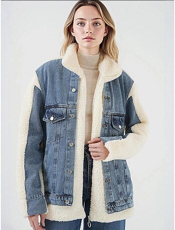 Manteau long en jean pelucheux bdart