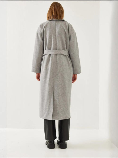 Manteau long en laine ceinturé bianco lucci - Kiabi Manteau long en laine ceinturé bianco lucci - Kiabi