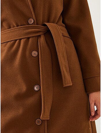 Manteau long en laine ceinturé bianco lucci