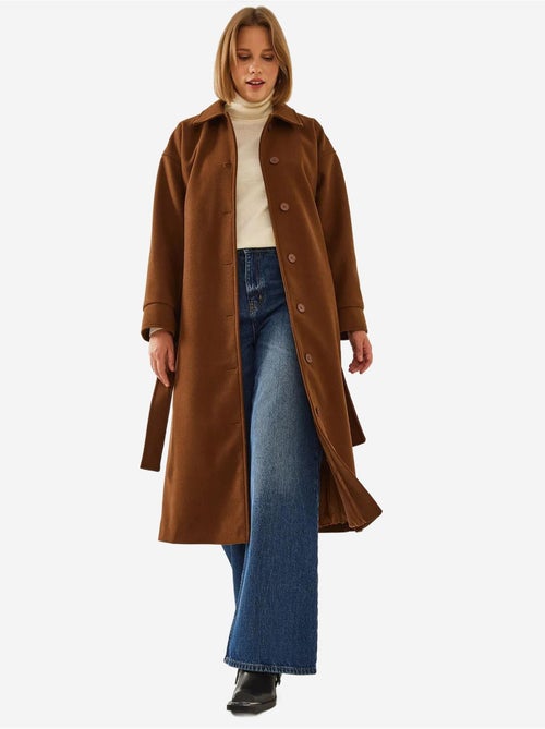 Manteau long en laine ceinturé lucci - Kiabi