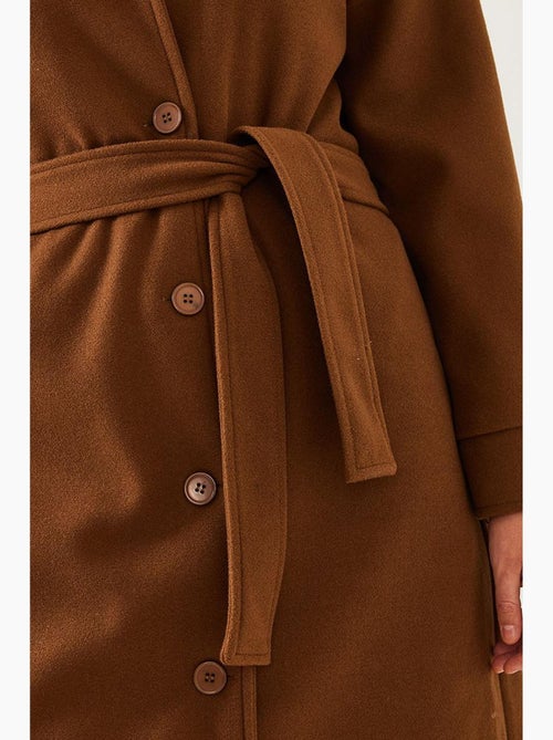 Manteau long en laine ceinturé lucci - Kiabi