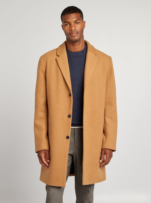 Manteau long en laine mélangé - Kiabi