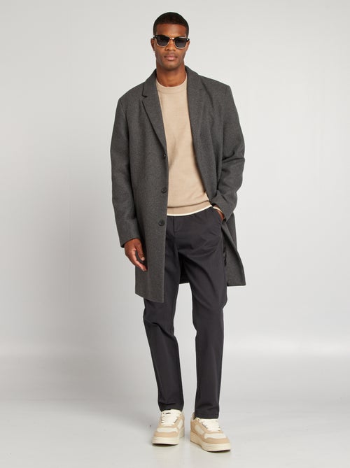 Manteau long en laine mélangé - Kiabi