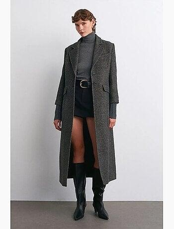Manteau long en tweed texturé dilvin