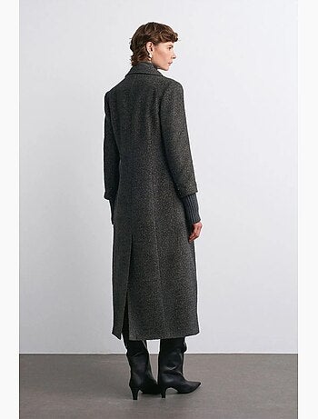 Manteau long en tweed texturé dilvin