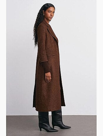 Manteau long en tweed texturé dilvin