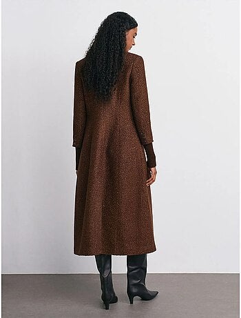 Manteau Long En Tweed Texturé