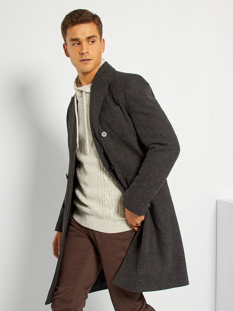 manteau long homme tweed