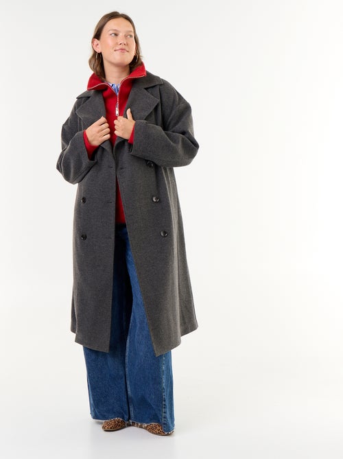 Manteau long esprit lainage avec col tailleur - Kiabi Manteau long esprit lainage avec col tailleur - Kiabi