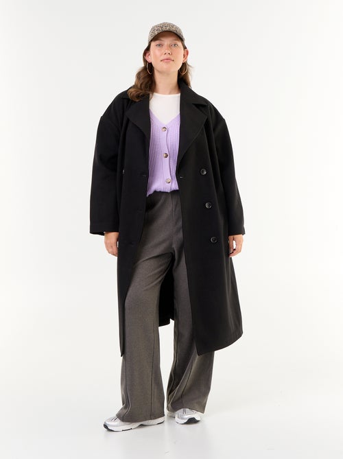 Manteau long esprit lainage avec col tailleur - Kiabi Manteau long esprit lainage avec col tailleur - Kiabi