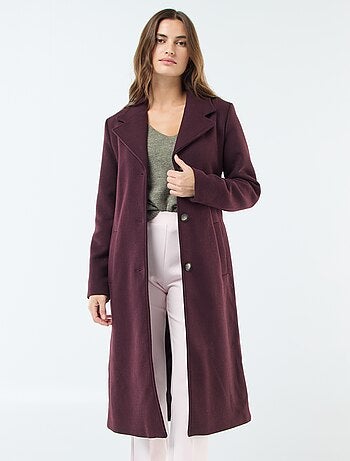 Manteau long façon lainage avec ceinture