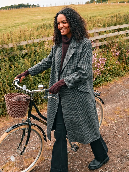 Manteau long façon lainage - Kiabi