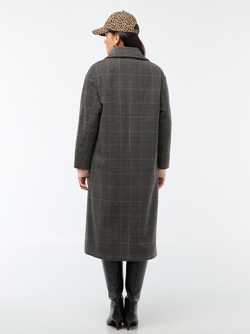 Manteau long façon lainage Gris - Kiabi