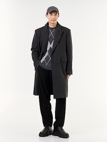 Manteau long façon lainage