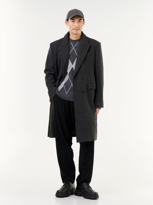 Manteau long façon lainage - Kiabi