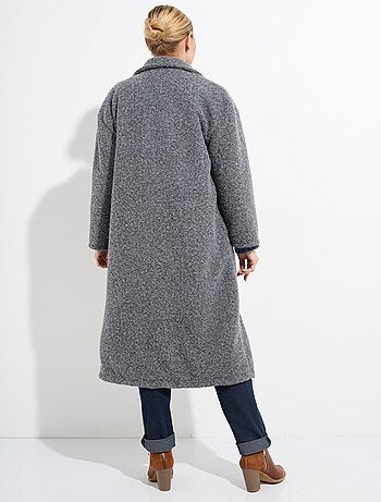 Manteau long façon laine bouillie - afibel