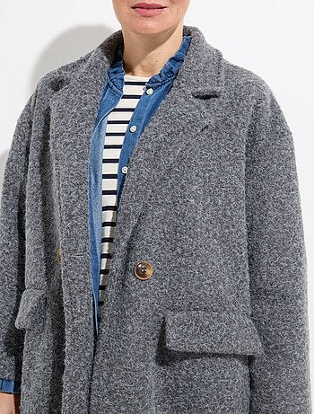 Manteau long façon laine bouillie - afibel