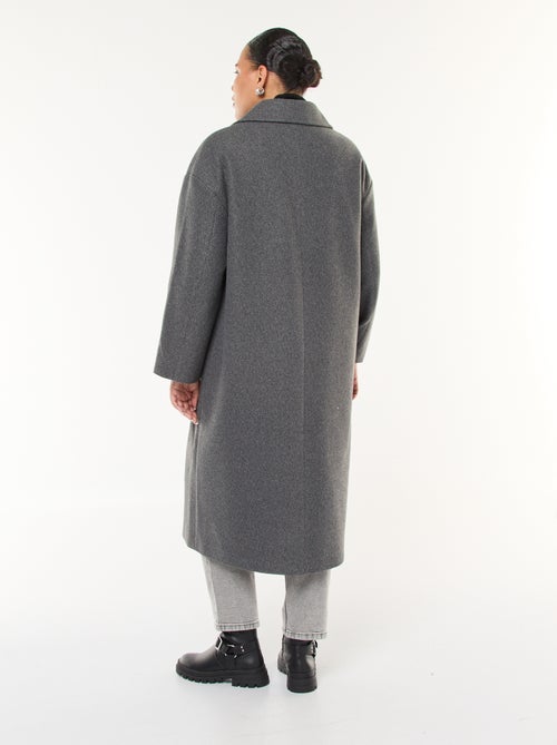 Manteau long faux lainage avec 2 poches à rabat - Kiabi