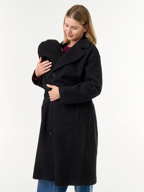Manteau long faux lainage col tailleur - Kiabi