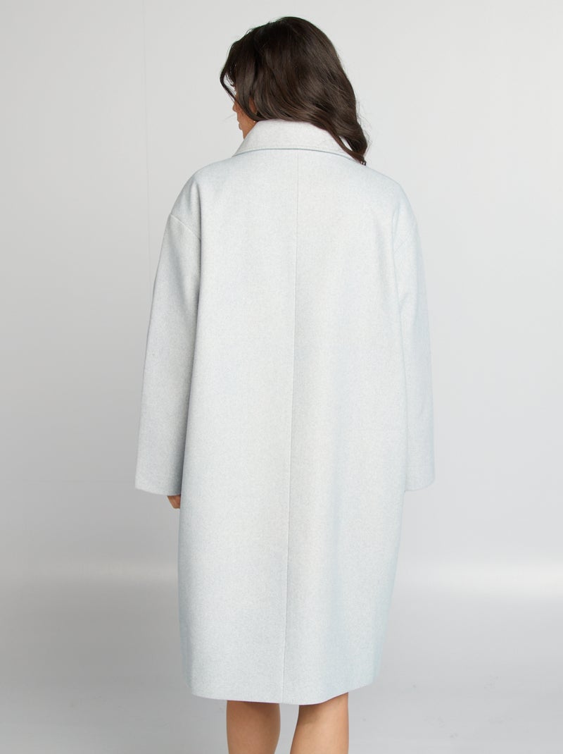 Manteau long forme oversize Gris - Kiabi
