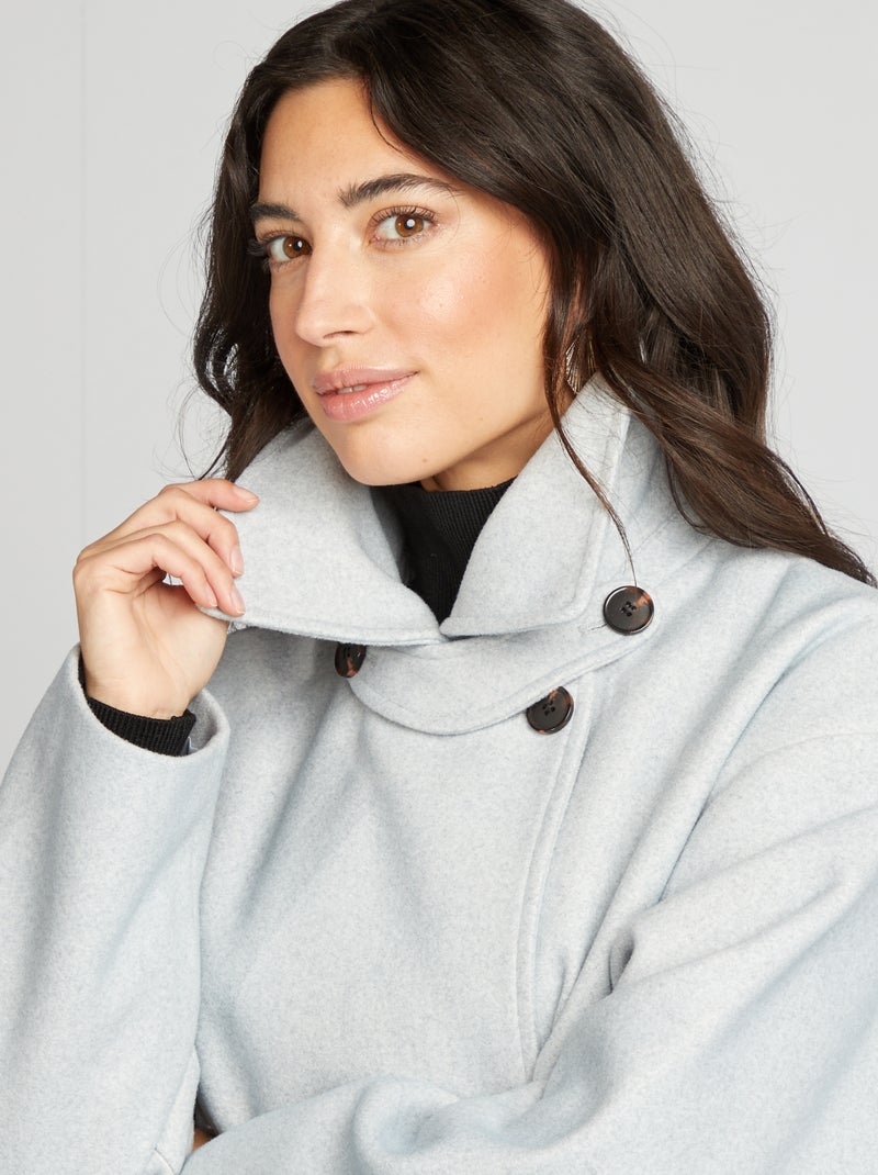 Manteau long forme oversize Gris - Kiabi
