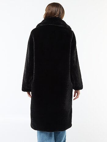 Manteau long imitation fourrure