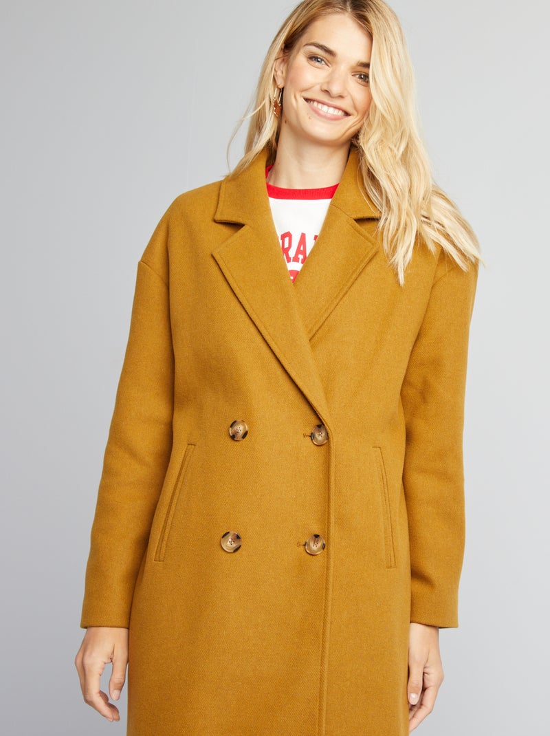 Manteau long Jaune moutarde - Kiabi