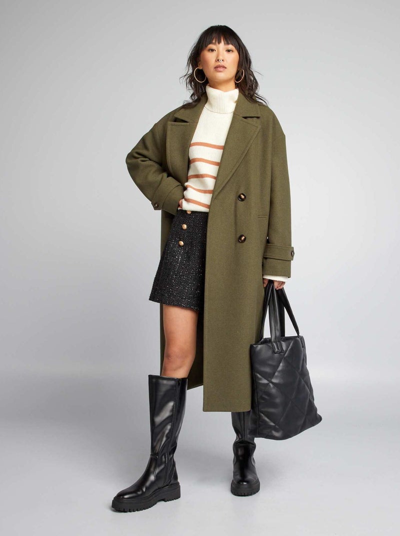 Manteau long Kaki - Kiabi