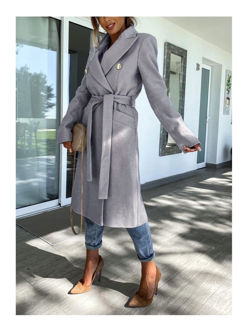 Manteau Long Kebello Gris - Kiabi
