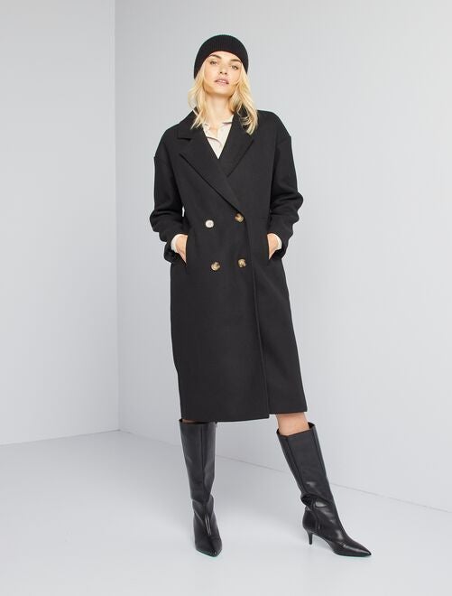 Manteau noir pas cher femme hotsell