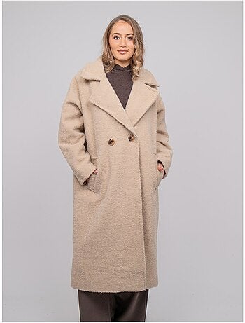 Manteau long oversize maille bouclée uven