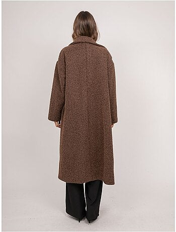Manteau long oversize maille bouclée uven