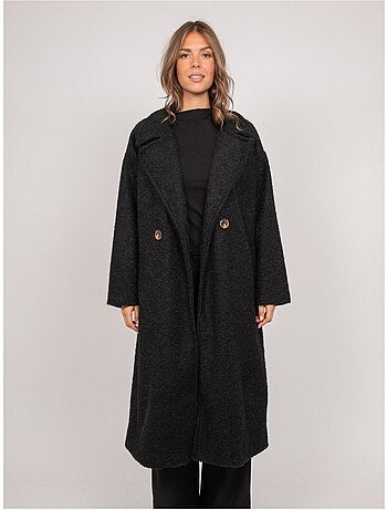 Manteau long oversize maille bouclée uven